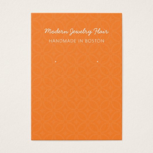 Modern Pattern Orange Earring Display Card (正面)