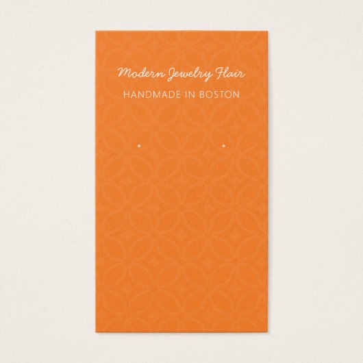 Modern Pattern Orange Earring Display Card (正面)
