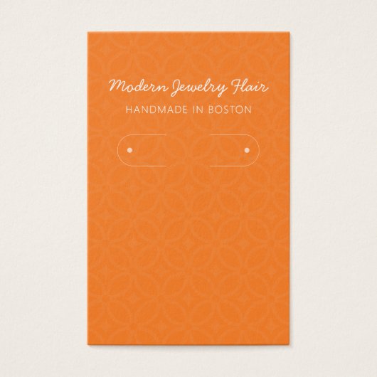 Modern Pattern Orange Hoop Earring Display Card (正面)
