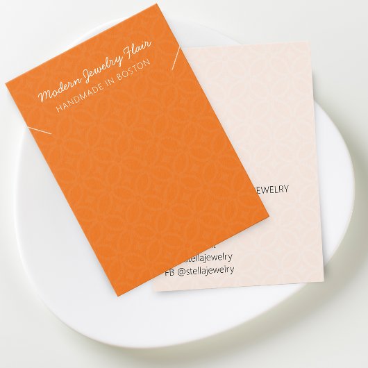 Modern Pattern Orange Necklace Display Card