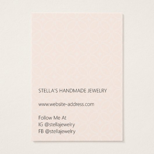 Modern Pattern Orange Necklace Display Card (裏面)