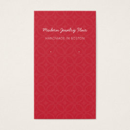 Modern Pattern Red Earring Display Card