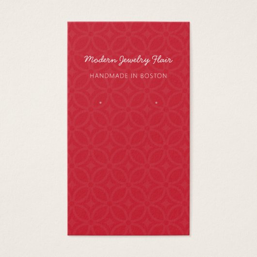 Modern Pattern Red Earring Display Card (正面)