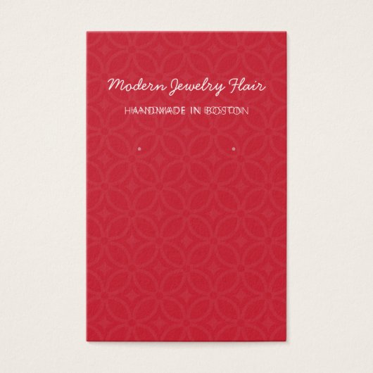Modern Pattern Red Earring Display Card (正面)