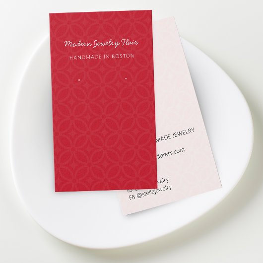 Modern Pattern Red Earring Display Card