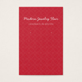 Modern Pattern Red Earring Display Card