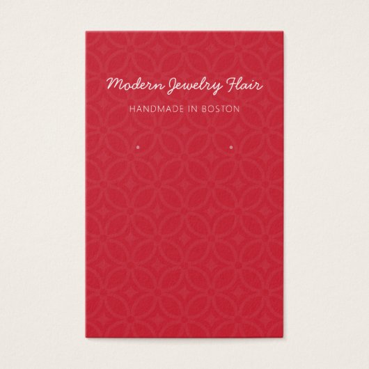Modern Pattern Red Earring Display Card (正面)