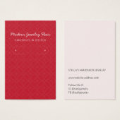 Modern Pattern Red Hoop Earring Display Card (正面&裏面)