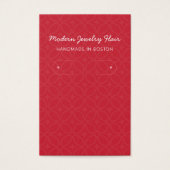 Modern Pattern Red Hoop Earring Display Card (正面)