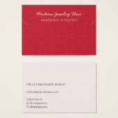 Modern Pattern Red Necklace Bracelet Display Card (正面&裏面)