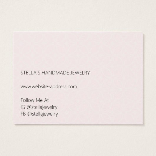 Modern Pattern Red Necklace Bracelet Display Card (裏面)