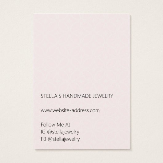 Modern Pattern Red Necklace Display Card (裏面)