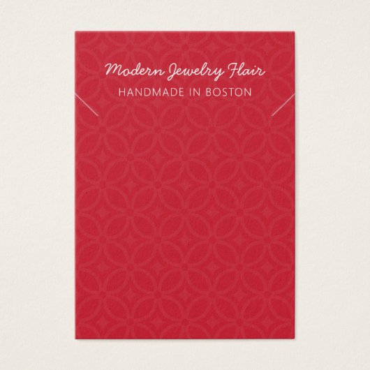 Modern Pattern Red Necklace Display Card (正面)