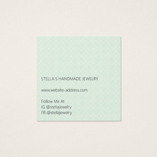 Modern Pattern Vivid Green Ring Display Card (裏面)