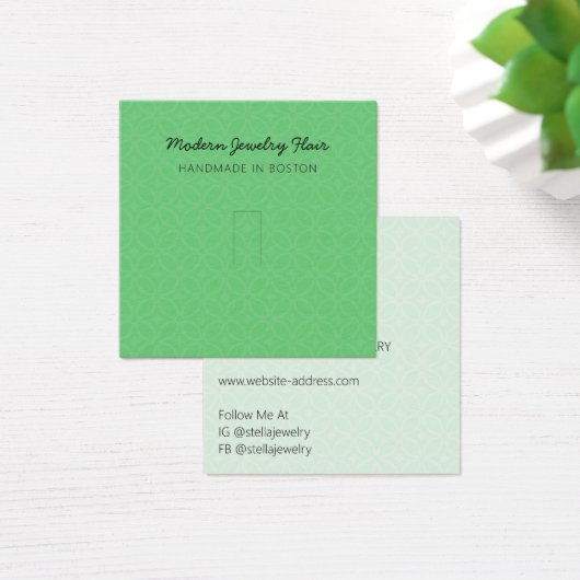 Modern Pattern Vivid Green Ring Display Card (デスク)