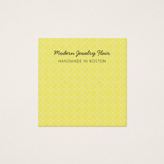 Modern Pattern Vivid Yellow Earring Display Card (正面)