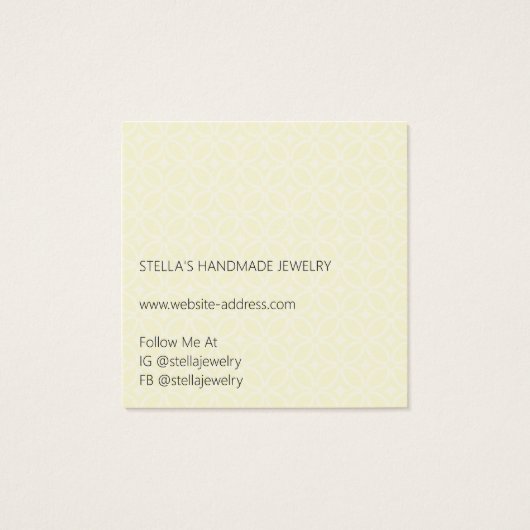 Modern Pattern Vivid Yellow Earring Display Card (裏面)