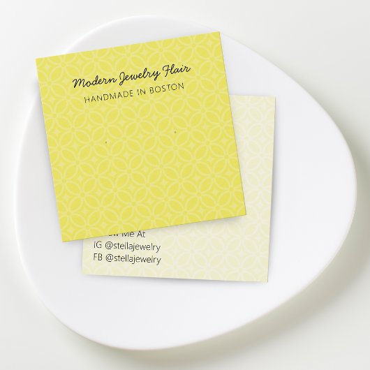 Modern Pattern Vivid Yellow Earring Display Card