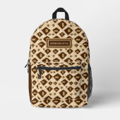 Modern patterned プリントバックパック (正面)