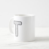 Modern Patterned Letter P Monogram Ceramic Mug コーヒーマグカップ (正面左)