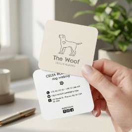 Modern Paw Print Dog Walker & Pet Sitter Business スクエア名刺