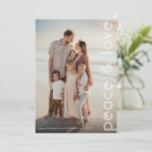 Modern Peace and Love Photo Christmas Holiday Card シーズンカード (スタンド正面)