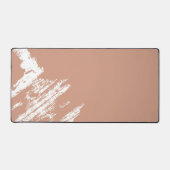 Modern Peach and Black Abstract Ink Brush Desk Mat デスクマット (正面)