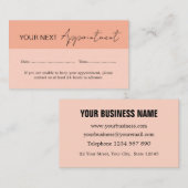 Modern Peach Appointment Card 名刺 (正面/裏面)