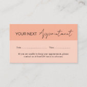 Modern Peach Appointment Card 名刺 (正面)