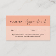 Modern Peach Appointment Card