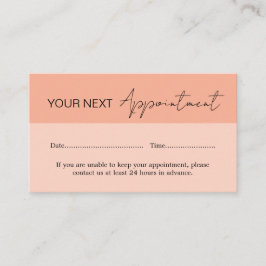 Modern Peach Appointment Card 名刺