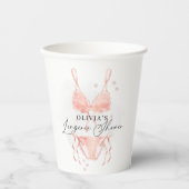 Modern Peach Blush Lingerie Bridal Shower 紙コップ (正面)