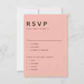 Modern Peach Editorial All Caps RSVP Card (正面)