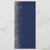 Modern Peach Glitter Navy Blue Wedding メニュー (裏面)