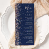 Modern Peach Glitter Navy Blue Wedding メニュー