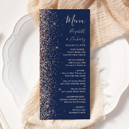 Modern Peach Glitter Navy Blue Wedding メニュー