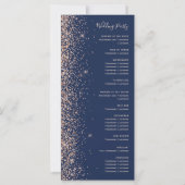 Modern Peach Glitter Navy Blue Wedding Program (裏面)