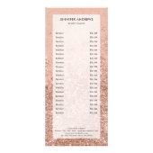 Modern Peach Glitter Salon Price List  Rack Card ラックカード (正面)