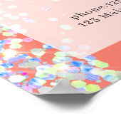 Modern Peach Silver Glitter Salon Price List Flyer ポスター (角)