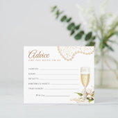 Modern Pearls & Prosecco Bridal Shower Advice Card (スタンド正面)