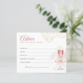 Modern Pearls & Prosecco Bridal Shower Advice Card (スタンド正面)