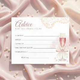 Modern Pearls & Prosecco Bridal Shower Advice Card