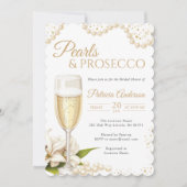 Modern Pearls & Prosecco Bridal Shower Invitation 招待状 (正面)