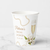 Modern Pearls & Prosecco Bridal Shower Paper cup 紙コップ (裏面)