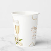 Modern Pearls & Prosecco Bridal Shower Paper cup 紙コップ (左)
