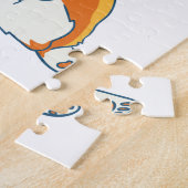 Modern Pembroke Corgi Illustration ジグソーパズル (側面)