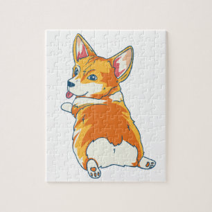 Modern Pembroke Corgi Illustration ジグソーパズル