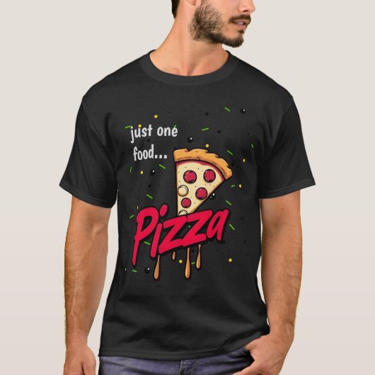 modern pepperoni cheesy food pizza lover slice tシャツ (正面)