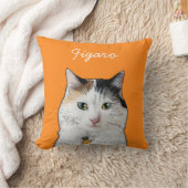 Modern Persian Cat Illustration | Add Name  クッション (ブランケット)