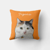 Modern Persian Cat Illustration | Add Name  クッション (裏面)